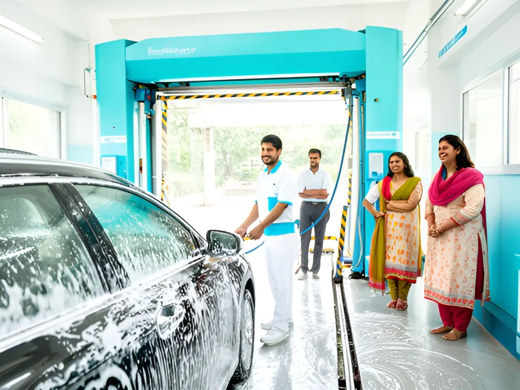 Two-bay semi-automatic: car wash in India