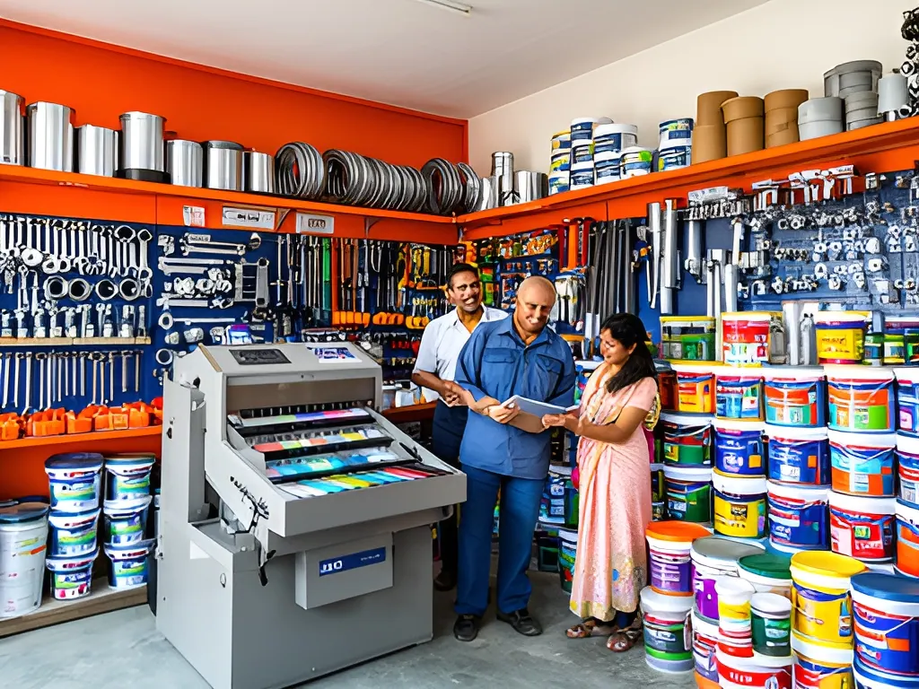 Paint dealer shop with tinting: hardware and paint shop in India