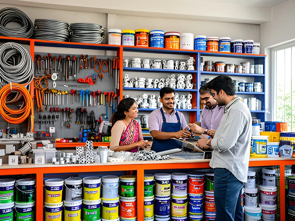 Small hardware & electrical counter: hardware and paint shop in India