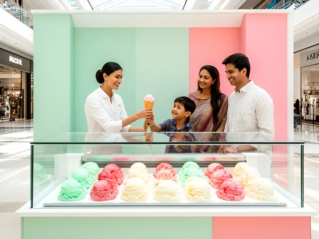 Premium franchise / mall kiosk: ice cream parlour in India