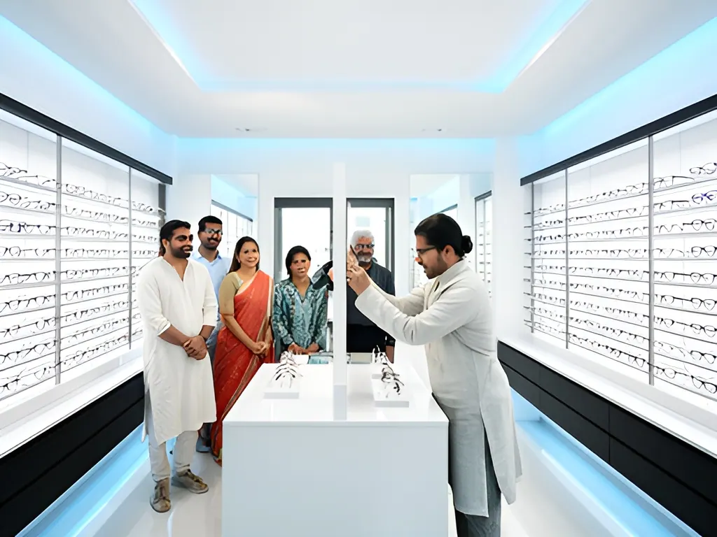 Chain franchise store: optical shop in India