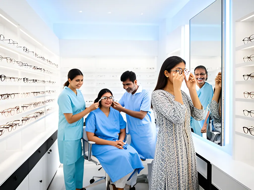 Optical shop with test room: optical shop in India