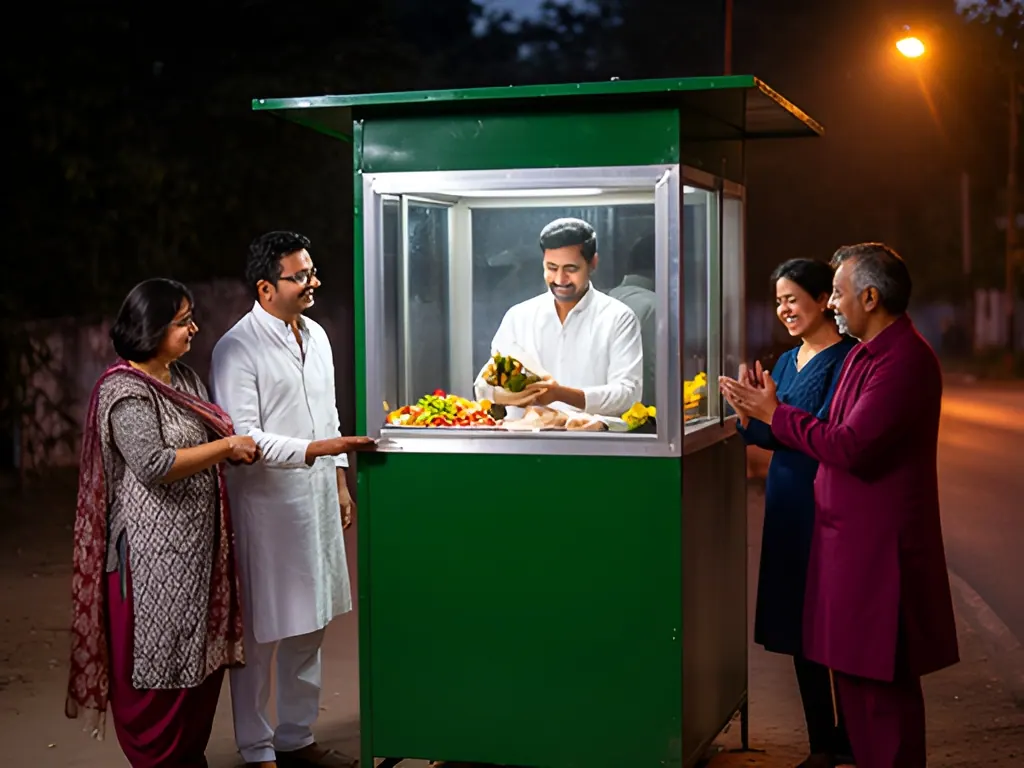 Roadside gumti / cart: paan shop in India