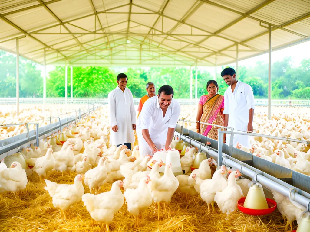 Open shed, 5,000 birds: poultry farm in India
