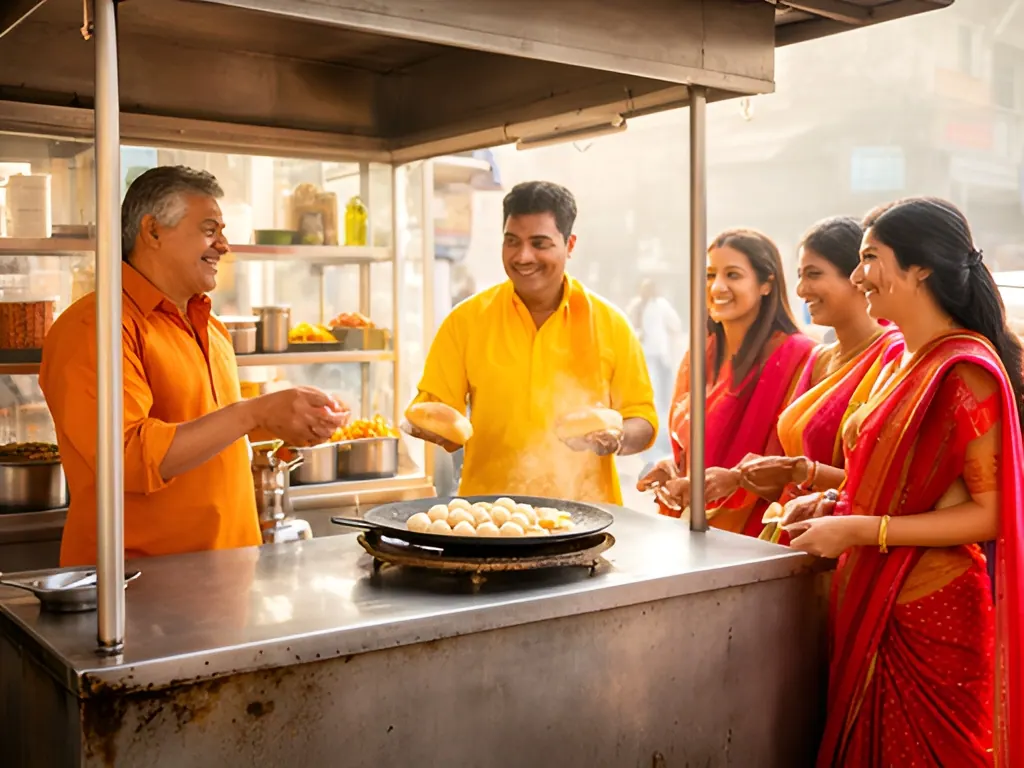 Fixed stall: street food stall in India