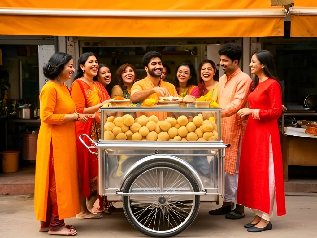 Thela (handcart): street food stall in India