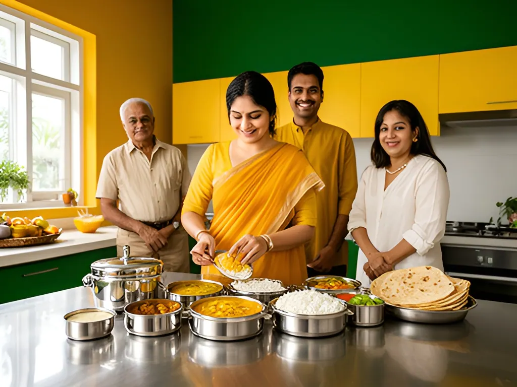 Home kitchen: tiffin service in India
