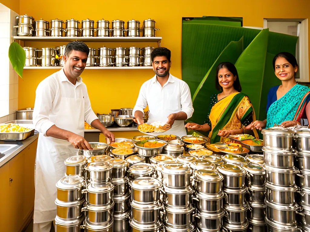 Small rented kitchen: tiffin service in India